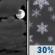 Saturday Night: Mostly Cloudy then Chance Snow Showers