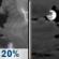 Tonight: A slight chance of showers and thunderstorms before 9pm. Mostly cloudy. Low around 54, with temperatures rising to around 58 overnight. East wind around 3 mph. Chance of precipitation is 20%. Tonight: Slight Chance Showers And Thunderstorms then Mostly Cloudy